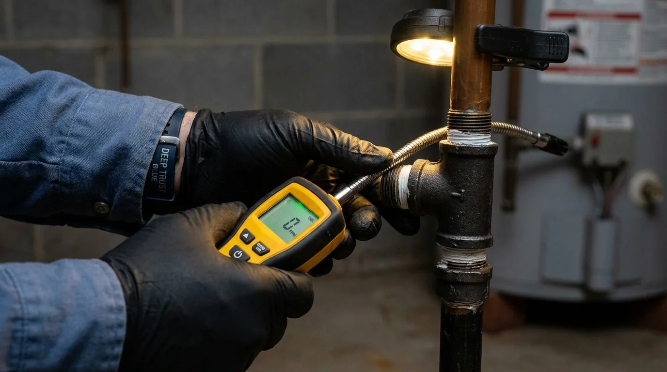 Gas leak detection with electronic sniffer by Johns Plumbing LLC in Duck Hill