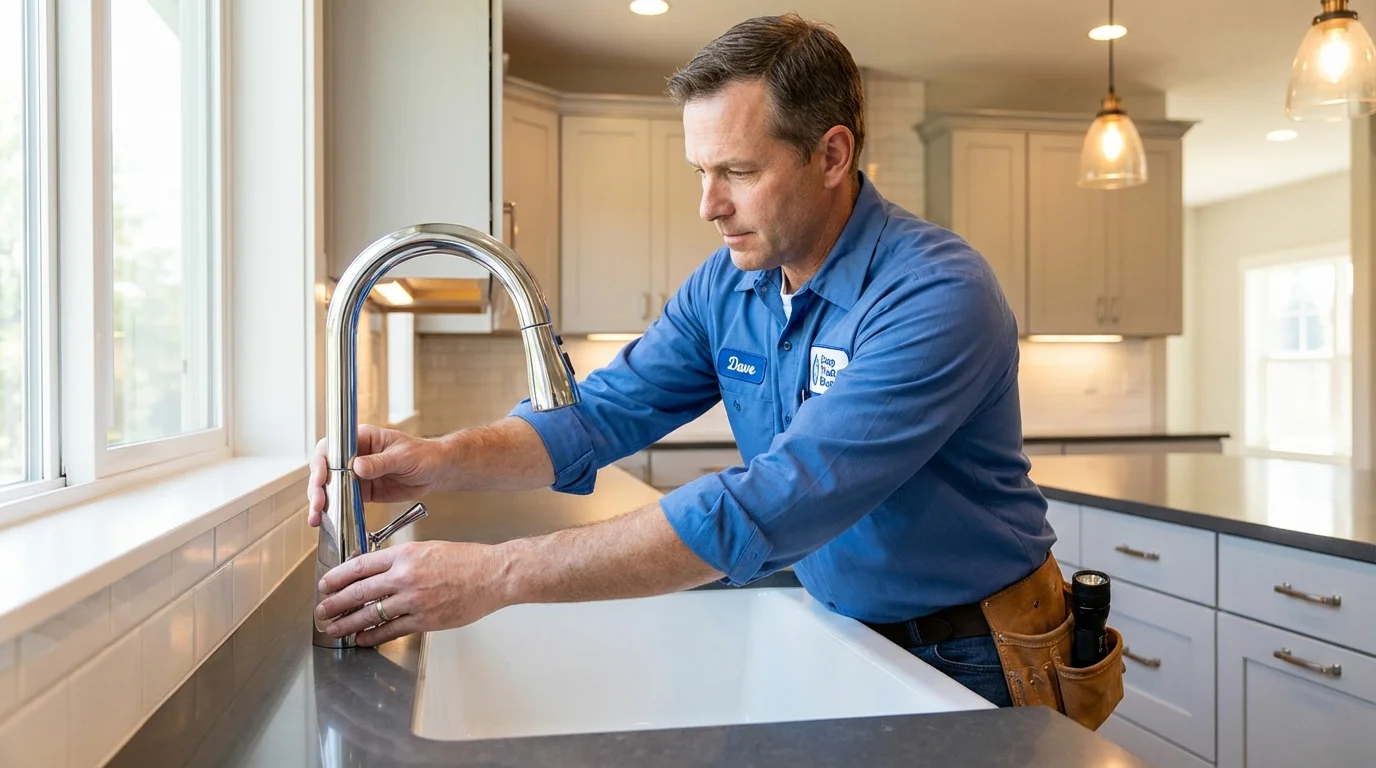 Kitchen faucet installation by Johns Plumbing LLC in Duck Hill
