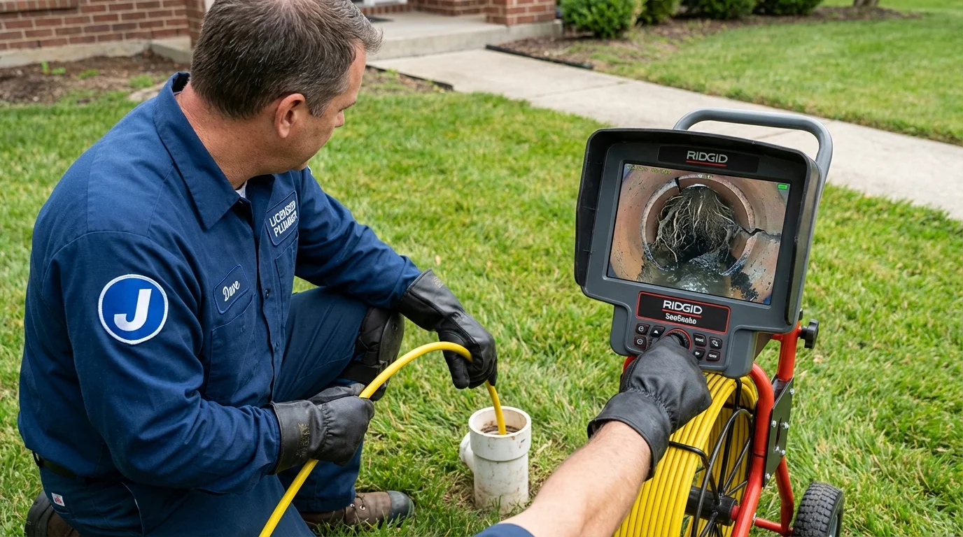 Sewer camera inspection being performed by Johns Plumbing LLC in Duck Hill