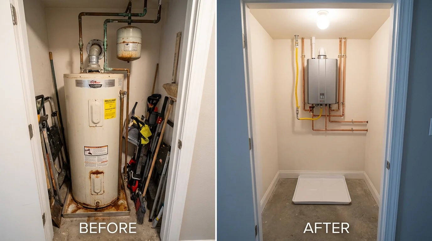 Tank water heater versus wall-mounted tankless unit comparison for Duck Hill, MS homeowners